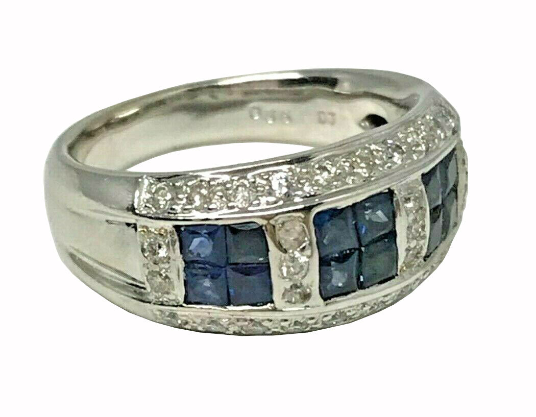 14kt White Gold Sapphire & Diamond Ring