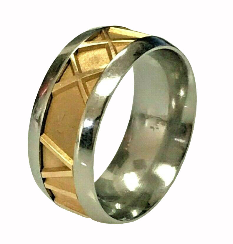 John Christian 14kt Gold and Steel Roman Numeral Ring