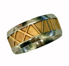 John Christian 14kt Gold and Steel Roman Numeral Ring