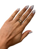 John Christian 14kt Gold and Steel Roman Numeral Ring