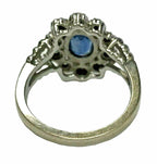 14kt White Gold Sapphire & Diamond Art Deco Ring