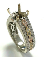 18kt White and Rose Gold & 0.60ctw Diamond Engagement Ring Setting