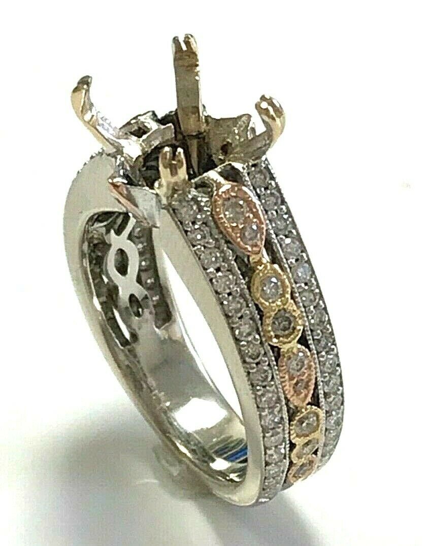 18kt White and Rose Gold & 0.60ctw Diamond Engagement Ring Setting