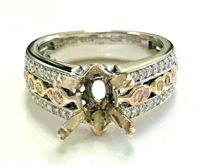 18kt White and Rose Gold & 0.60ctw Diamond Engagement Ring Setting