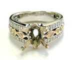18kt White and Rose Gold & 0.60ctw Diamond Engagement Ring Setting