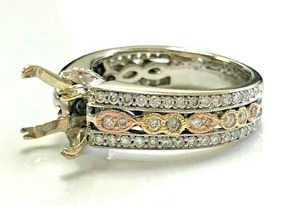 18kt White and Rose Gold & 0.60ctw Diamond Engagement Ring Setting