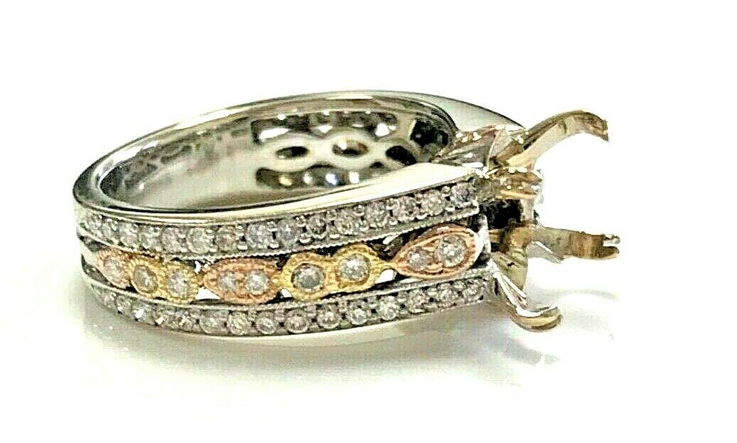 18kt White and Rose Gold & 0.60ctw Diamond Engagement Ring Setting