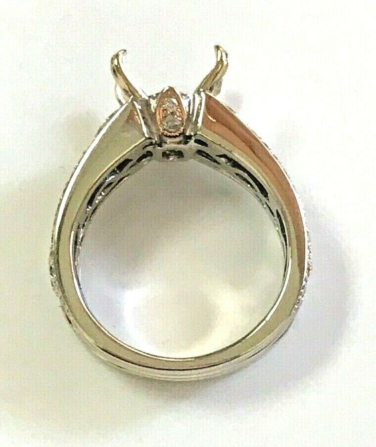 18kt White and Rose Gold & 0.60ctw Diamond Engagement Ring Setting