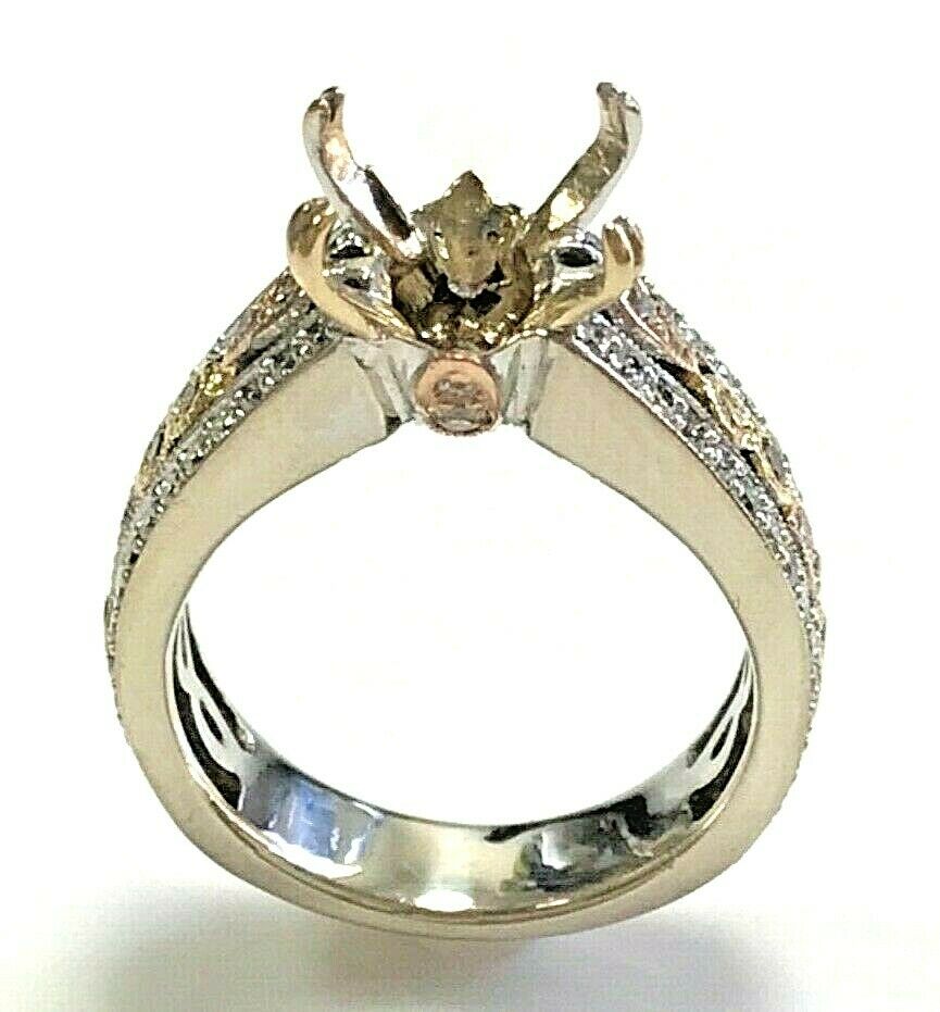 18kt White and Rose Gold & 0.60ctw Diamond Engagement Ring Setting