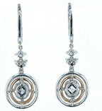 18kt White & Rose Gold 2.00ctw Diamond Earrings