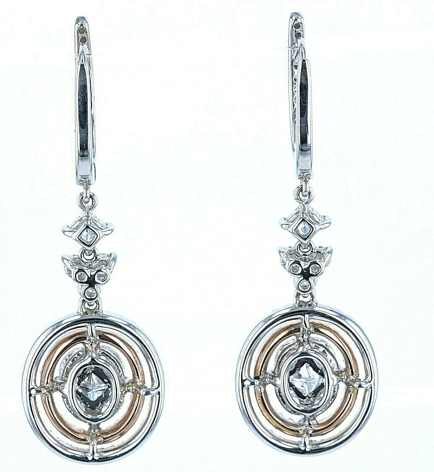 18kt White & Rose Gold 2.00ctw Diamond Earrings