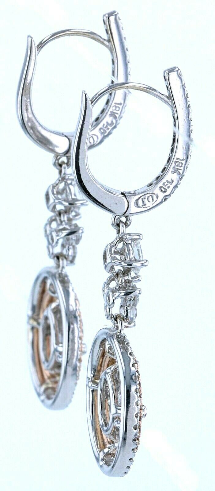 18kt White & Rose Gold 2.00ctw Diamond Earrings