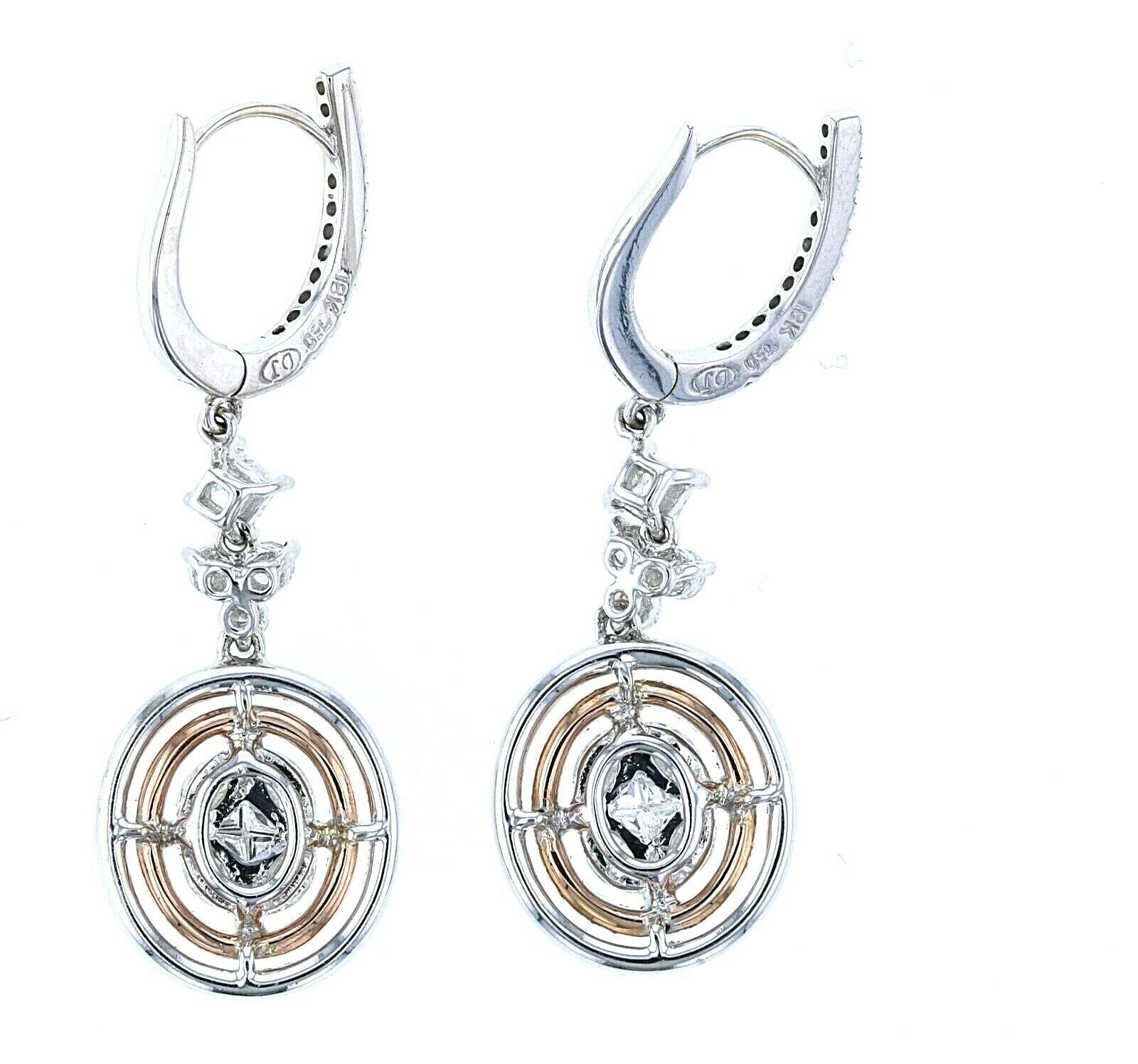 18kt White & Rose Gold 2.00ctw Diamond Earrings