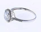 14k White Gold Halo CZ Center Engagement Ring 2.25ctw