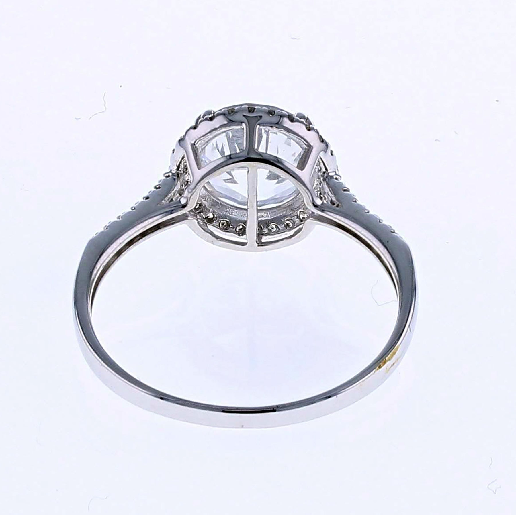 14k White Gold Halo CZ Center Engagement Ring 2.25ctw