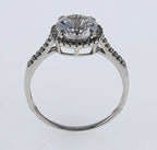14k White Gold Halo CZ Center Engagement Ring 2.25ctw