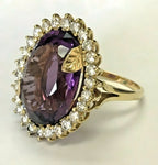 14kt Yellow Gold Amethyst & Diamond Ring