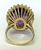 14kt Yellow Gold Amethyst & Diamond Ring