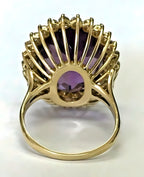 14kt Yellow Gold Amethyst & Diamond Ring