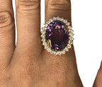 14kt Yellow Gold Amethyst & Diamond Ring