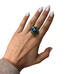 CELLINO 18KT Green and Blue Enamel Vintage Ring