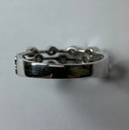 14K White Gold 3 Row Ring With Diamonds