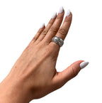 Vintage Suarti 925 Sterling Silver Polka Dot Design Band Ring Size 7 3/4