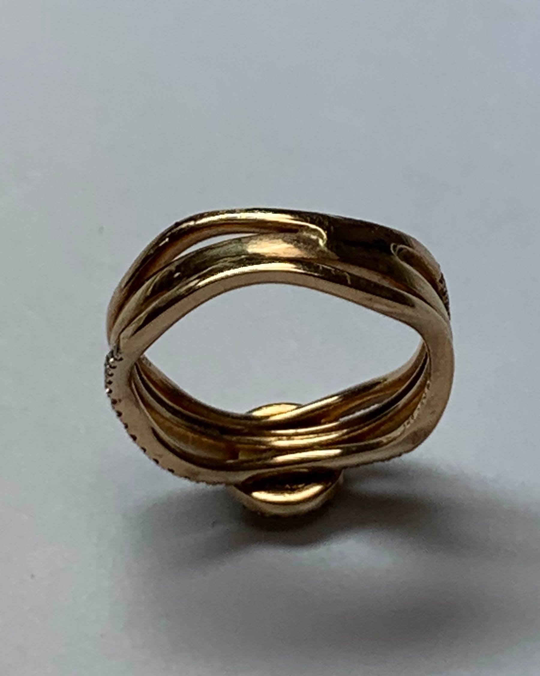 Bony Levy 18k-750 Yellow Gold Diamond Cluster Triple Row Ring