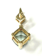 14K Yellow Gold Green Amethyst Pendant