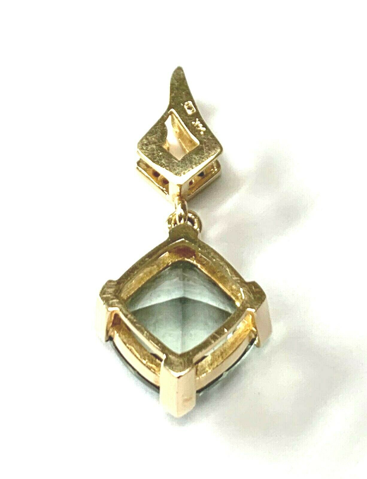 14K Yellow Gold Green Amethyst Pendant