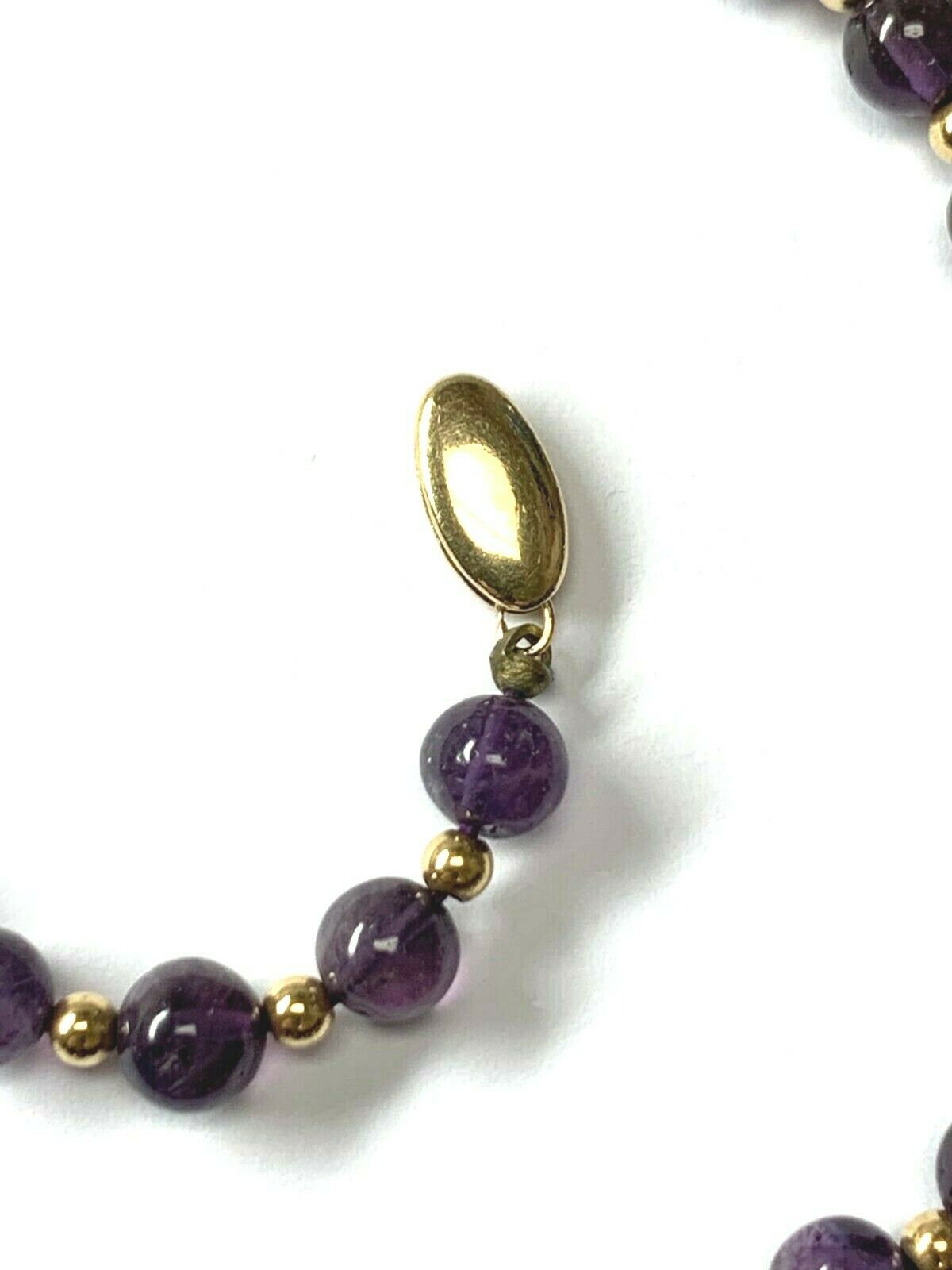 14kt Yellow Gold and Amethyst Beaded Necklace 4.4mm