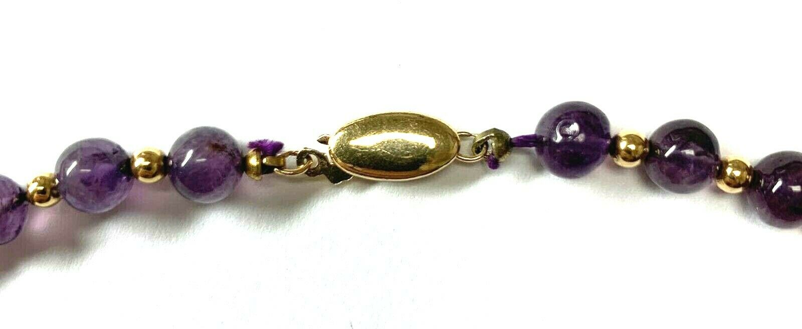 14kt Yellow Gold and Amethyst Beaded Necklace 4.4mm