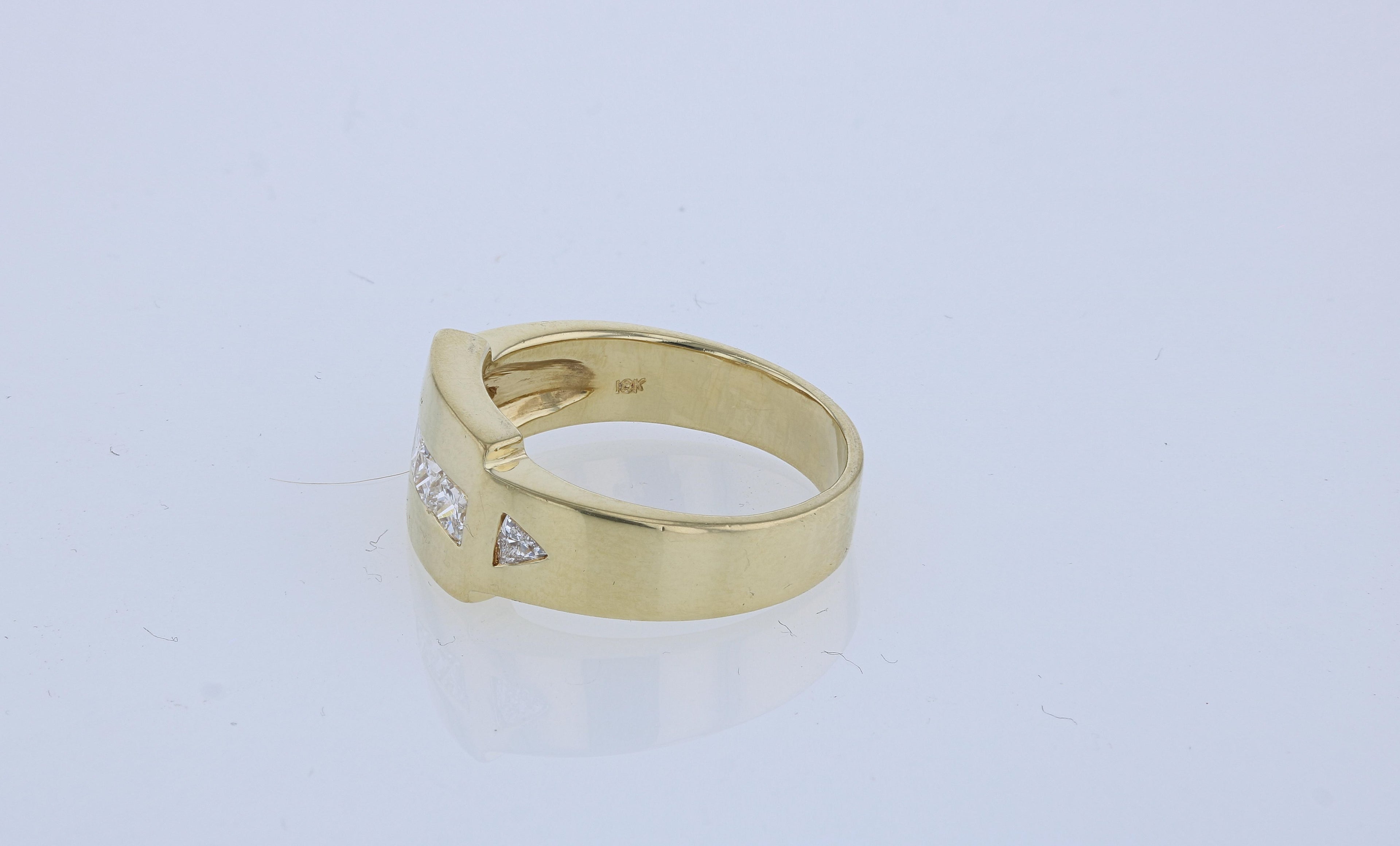 18kt Yellow Gold Men's 0.70ctw Diamond Ring Sz 8.5