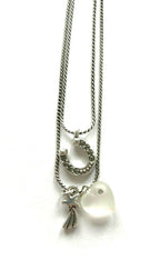 Silver Plated Brighton Lady Luck Charm Two Tier Necklace 16 Inches