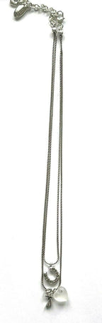 Silver Plated Brighton Lady Luck Charm Two Tier Necklace 16 Inches