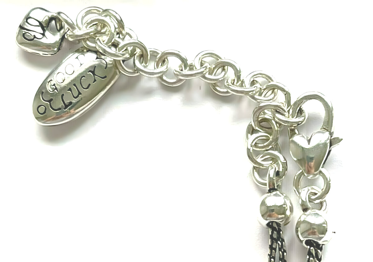 Silver Plated Brighton Lady Luck Charm Two Tier Necklace 16 Inches