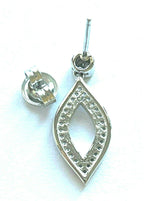 Sterling Silver CZ Crystal Open Marquise Drop Dangle Earrings