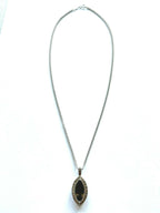 Sterling Silver Marquise Cut Brown Cubic Zirconia Pendant Necklace 18