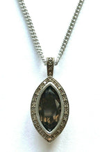 Sterling Silver Marquise Cut Brown Cubic Zirconia Pendant Necklace 18