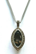Sterling Silver Marquise Cut Brown Cubic Zirconia Pendant Necklace 18