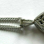 Sterling Silver Marquise Cut Brown Cubic Zirconia Pendant Necklace 18