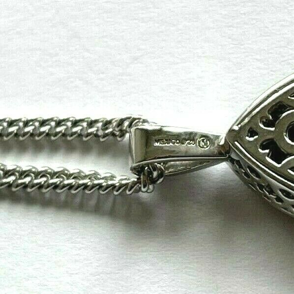 Sterling Silver Marquise Cut Brown Cubic Zirconia Pendant Necklace 18