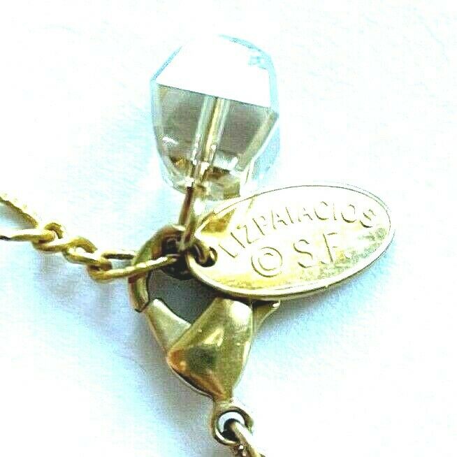 Liz Palacios SF Leather Swarovski Crystal Charm Bracelet