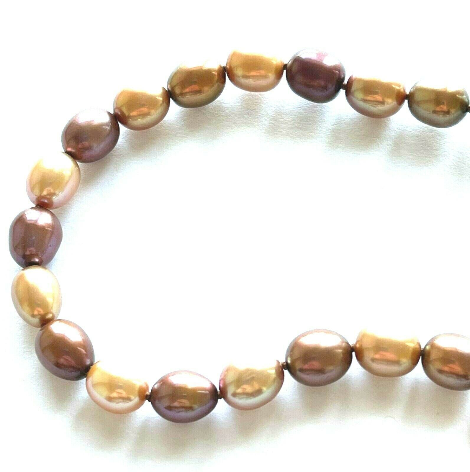 Honora 925 Chocolate Mocha and Champagne Freshwater Pearl Graduated Necklace 18