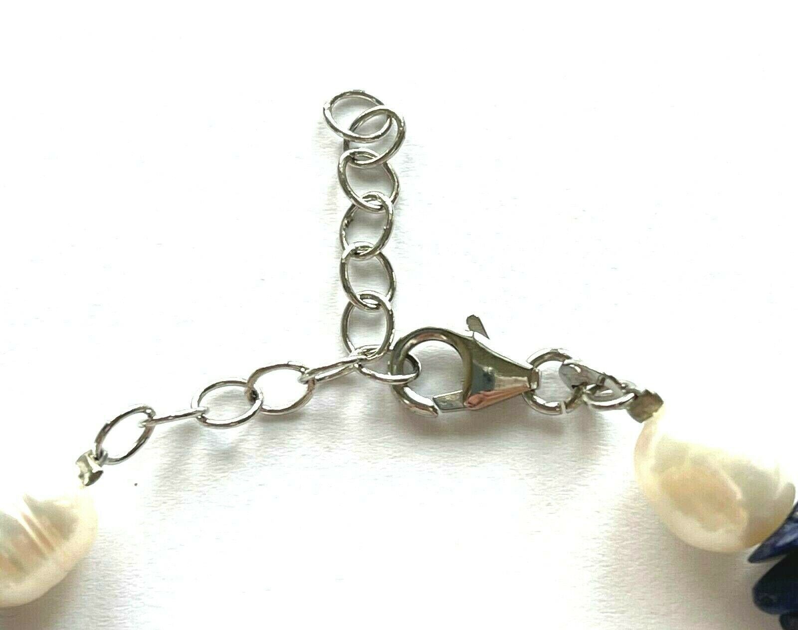 Vintage Freshwater Pearl with Blue Stones Bracelet