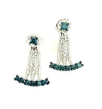 Sterling Silver and Pave Topaz Drop Dangle Earrings JS 925
