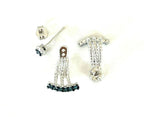 Sterling Silver and Pave Topaz Drop Dangle Earrings JS 925