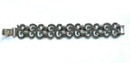 925 Sterling Natural Marcasite Gemstone Swirl Design Wide Link Bracelet