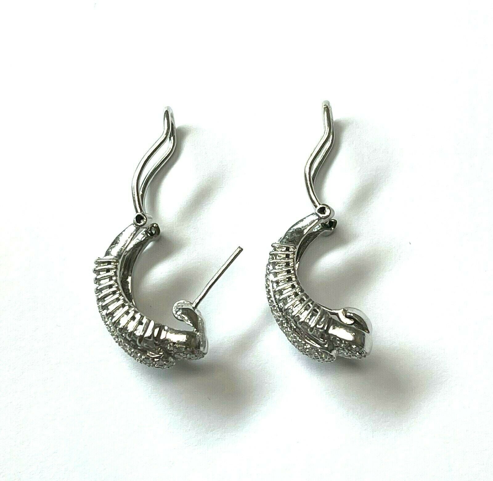 18K White Gold and Diamond Drop Post Earrings