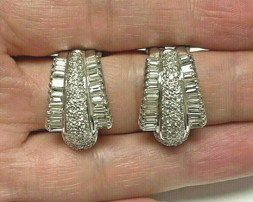 18K White Gold and Diamond Drop Post Earrings